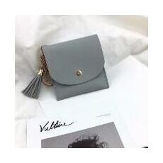 Portafoglio da donna alla moda Portafoglio corto in pelle mini porta carte d'identità casual Borse da donna con pochette per monete (grigio blu)