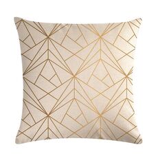 Fodera per cuscino multicolore in cotone e lino senape Fodera per cuscino geometrica gialla Dimensioni decorative: 45 cm x 45 cm (3)
