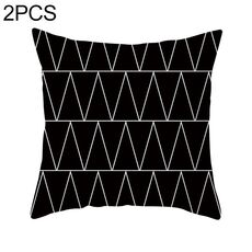 2 pezzi in bianco e nero semplice e moderno geometrico astratto decorativo federe federa in poliestere (21)