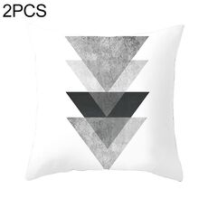 2 pezzi Federe decorative geometriche astratte semplici e moderne in bianco e nero Federa per cuscino in poliestere (22)
