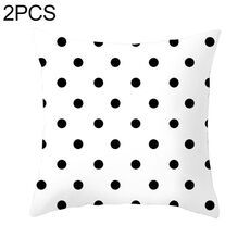 2 pezzi Federe decorative geometriche astratte semplici e moderne in bianco e nero Federa per cuscino in poliestere (8)