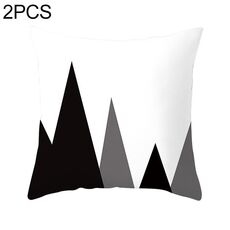 2 pezzi in bianco e nero semplice e moderno geometrico astratto decorativo federe federa in poliestere (10)