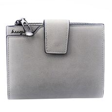 Tasca portamonete per portafoglio con cerniera in pelle corta moda vintage da donna (grigio chiaro)