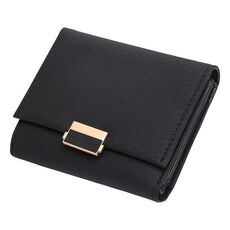 Portafoglio di lusso da donna in pelle da donna, borsa in pelle, portafoglio scozzese, da donna, portamonete, portamonete, piccole borse per ragazze (nero)
