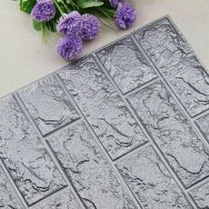 2 Pz Autoadesivo Impermeabile TV Sfondo Sfondo Brick Sfondi Brick Sfondi 3D Sticker da parete Soggiorno Sfondi Carta da parati Murale Bedroom Adesivi decorativi, Dimensioni: 70cm x 77 cm (grigio argento)