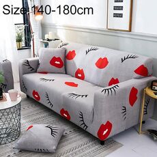 Divano Coperchi all-inclusive antiscivolo antiscivolo Elastico completo Cover Cover Cover Cover e cuscinetto, Specifica: Due sedile + 2 pezzi cuscino (labbro rosso)