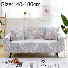 Divano Coperchi all-inclusive antiscivolo in sezione antiscivolo Elastico completo Cover Cover Cover Cover e cuscino, Specifiche: Due sedile + 2 PCS (Fiore europeo grigio)