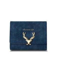 Borsa da donna stile corto fulvo smerigliato alla moda borsa da tasca multi-card (blu scuro)