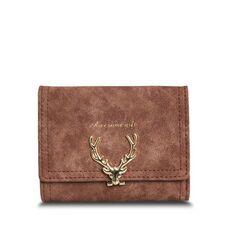 Borsa da donna stile corto fulvo smerigliato alla moda borsa da tasca multi-card (marrone)