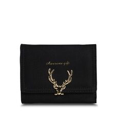 Borsa da donna stile corto fulvo smerigliato alla moda Borsa da tasca multi-card (nera)