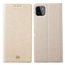 Per Samsung Galaxy A22 5G Vili DMX Series TPU antiurto TPU + PU Cuoio magnetico Attrazione Magnetica Caso di flip orizzontale con slot e supporto per carte (oro)