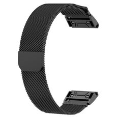 Per Garmin Fenix 6 / Fenix 7 Milanese Watch Band (Black)