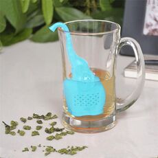 Infusore per tè Filtro per teiera Filtro per foglie di tè in silicone per elefanti (blu)