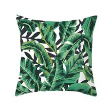 Piante tropicali Fodera per cuscino Federe decorative in poliestere Foglie verdi Fodera per cuscino da tiro Quadrato 45 cm x 45 cm (29)