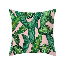 Piante tropicali Federa in poliestere Federe decorative Foglie verdi Copricuscino da tiro Quadrato 45 cm x 45 cm (32)