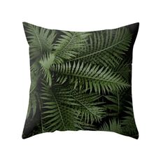 Piante tropicali Fodera per cuscino Federe decorative in poliestere Foglie verdi Fodera per cuscino da tiro Quadrato 45 cm x 45 cm (35)