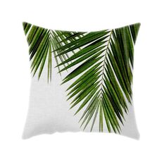 Piante tropicali Federa da cuscino in poliestere Federe decorative Foglie verdi Copricuscino da tiro Quadrato 45 cm x 45 cm (4)