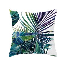 Piante tropicali Federa in poliestere Federe decorative Foglie verdi Copricuscino quadrato 45 cm x 45 cm (8)