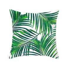 Piante tropicali Federa da cuscino in poliestere Federe decorative Foglie verdi Copricuscino da tiro Quadrato 45 cm x 45 cm (10)