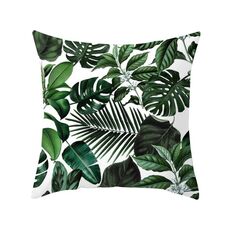 Piante tropicali Federa da cuscino in poliestere Federe decorative Foglie verdi Copricuscino da tiro Quadrato 45 cm x 45 cm (13)