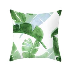 Piante tropicali Federa in poliestere Federe decorative Foglie verdi Fodera per cuscino da tiro Quadrato 45 cm x 45 cm (15)