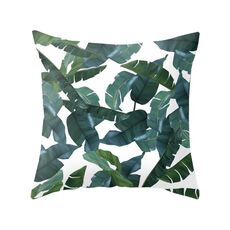 Piante tropicali Federa in poliestere Federe decorative Foglie verdi Copricuscino da tiro Quadrato 45 cm x 45 cm (16)