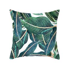 Piante tropicali Federa in poliestere Federe decorative Foglie verdi Copricuscino quadrato 45 cm x 45 cm (17)