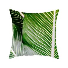 Piante tropicali Federa in poliestere Federe decorative Foglie verdi Copricuscino da tiro Quadrato 45 cm x 45 cm (25)