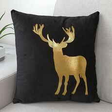 Fodera per cuscino Merry Christmas Stampa con lamina d'oro Fodera per cuscino Divano Vita Fodera per cuscino Fodera per cuscino Coffee Shop Decorativo 43 cm x 43 cm (17)