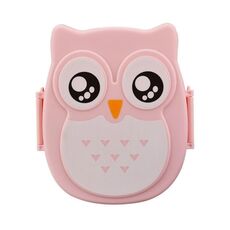 Cartoon Owl Pattern Lunch Box Contenitore per alimenti Contenitore per picnic Contenitore per bento portatile (rosa)