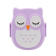 Cartoon Owl Pattern Lunch Box Contenitore per alimenti Contenitore per picnic Contenitore per bento portatile (viola)