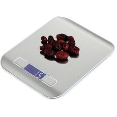 Bilancia da cucina digitale multifunzione BOH-2012 in acciaio inossidabile con display LCD, specifica: 5 kg / 1 g (argento)
