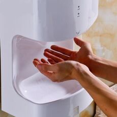 MODUN Asciugamani elettrico a induzione completamente automatico ad alta velocità Asciugamani caldo e freddo per WC, dimensioni: 250 * 165 * 470MM (bianco)