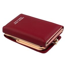 Short Wllet Lady Portafoglio piccolo Multi-Card a tre pieghe (rosso)