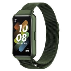 Per Huawei Band 7 /7 NFC Milan Metal Magnetic Watch Band (Green)