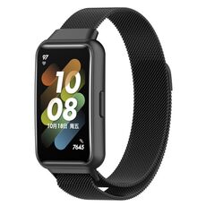 Per Huawei Band 7 /7 NFC Milan Metal Magnetic Watch Band (Black)