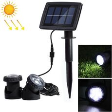 Proiettore subacqueo solare impermeabile esterno a due teste a LED