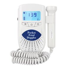 FD-100 Digital Fetal Doppler Ultrasound Sound Baby Rilevatore di battito cardiaco Monitor LED Digital Prenatal Pocket Doppler Fetal Stetoscopio (blu)