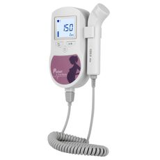 Baby Sound C Doppler fetale Tasca prenatale Rilevatore di ultrasuoni digitale Angelo Battito cardiaco Doppler incinta Monitor prenatale (Rosa rossa)