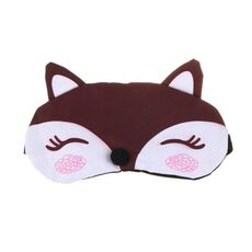 Cute Fox 3D Sleep Mask Rest Travel Sleeping Cover Sleep Ice Mask (caffè)