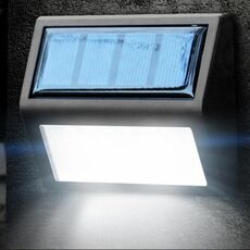 6 LED Lampada da giardino impermeabile IP65 per esterni LED Lampada da parete di emergenza con sensore di luce solare (luce bianca)