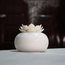 Purificatore d'aria umidificatore aromi idratante Lotus Ceramic Nano Spray (fiore bianco + ceramica bianca)