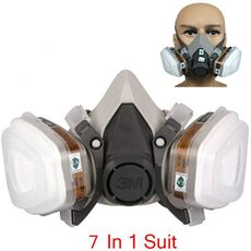 7 in 1 tuta Mezzo viso Maschera Gas Maschera Respiratore Pittura Spruzzatura Maschera antipolvere per 3 m 6200 N95 PM2.5 Maschera antigas