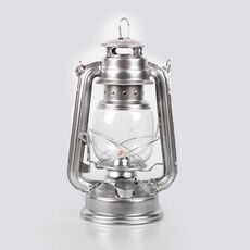 Luce da campeggio portatile nostalgica retrò in ferro battuto per tenda da campeggio (argento)