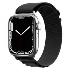 Cinturino in nylon per Apple Watch Series 8&7 45mm / SE 2&6&SE&5&4 44mm / 3&2&1 42mm (nero)