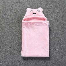 Cute Animal Cartoon Babies Blanket Kids Accappatoio con cappuccio Toddler Baby Telo da bagno (rosa)