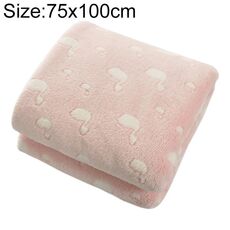 Coperta da ufficio estiva in flanella di corallo sottile, dimensioni: 75x100 cm (cigno rosa)
