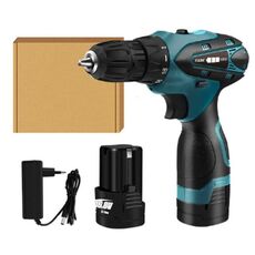 Trapano elettrico HILDA Cacciavite a batteria Batteria al litio Mini trapano Cacciavite a batteria Utensili elettrici, spina europea, Modello: 12V con scatola di cartone