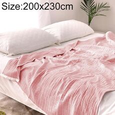 Coperta per aria condizionata a sei strati in garza lavata spessa primavera ed estate, dimensioni: 200x230 cm, colore: rosa