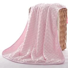 Coperta in pile lavorata a maglia a doppio strato primaverile e autunnale (rosa)